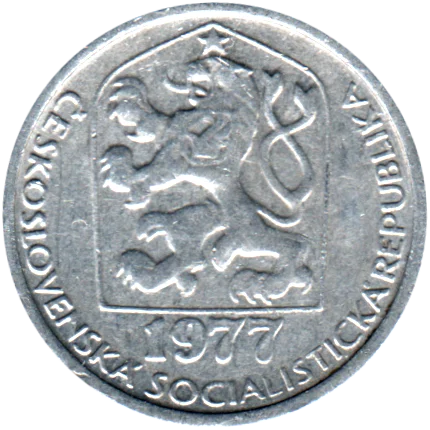 10 haléřů, 1977 Obverse
