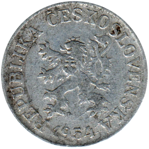 10 haléřů, 1954 Obverse