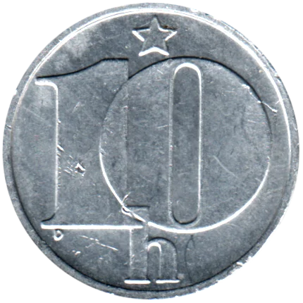 10 haléřů, 1985 Reverse