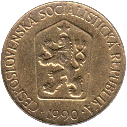 1 Koruna, 1990 Obverse