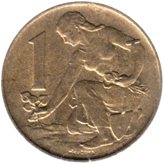 1 Koruna, 1990 Reverse