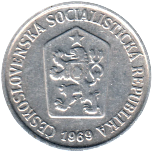 10 haléřů, 1969 Obverse