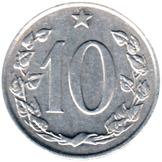10 haléřů, 1969 Reverse