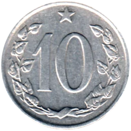 Preview 10 haléřů, 1969 reverse