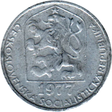 5 haléřů, 1977 Obverse