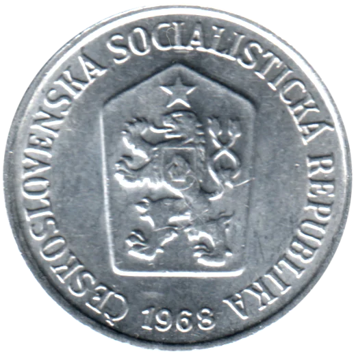 10 haléřů, 1968 Obverse