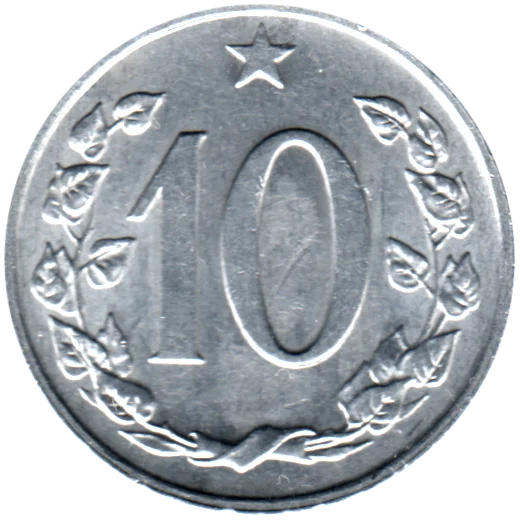 10 haléřů, 1968 Reverse