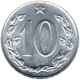 Preview 10 haléřů, 1968 reverse