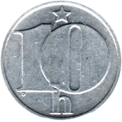 10 haléřů, 1976 Reverse