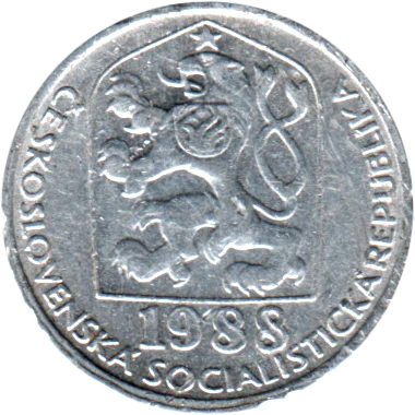 5 haléřů, 1988 Obverse