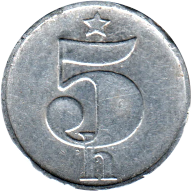 Preview 5 haléřů, 1988 reverse