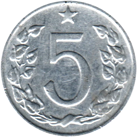 5 haléřů, 1962 Reverse