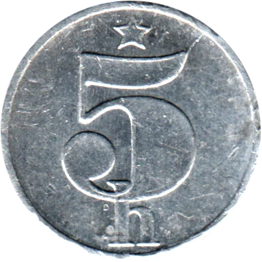 5 haléřů, 1979 Reverse