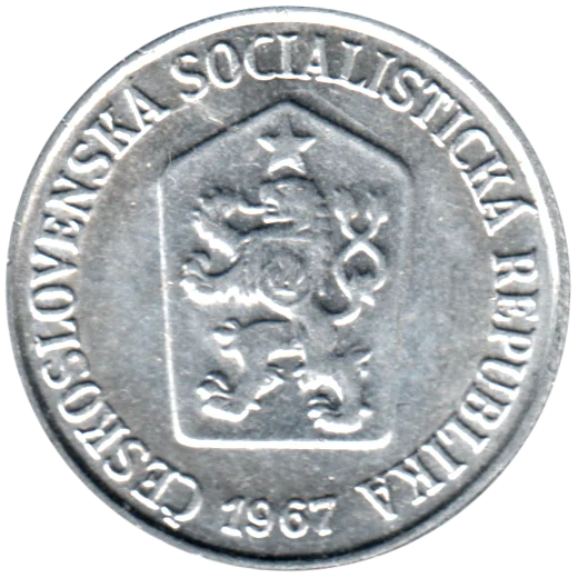10 haléřů, 1967 Obverse