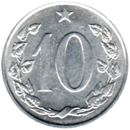 Preview 10 haléřů, 1967 reverse