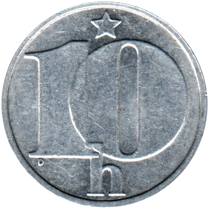 10 haléřů, 1987 Reverse