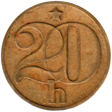 20 haléřů, 1974 Reverse