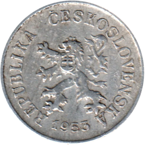 5 haléřů, 1953 Obverse