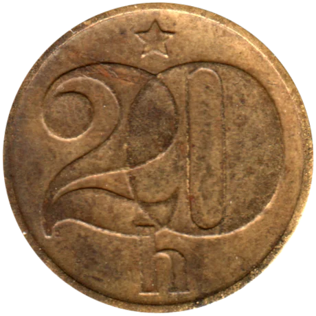 20 haléřů, 1977 Reverse