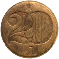 Preview 20 haléřů, 1977 reverse