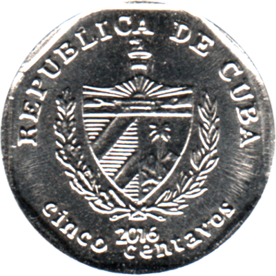 5 centavos, 2016 Obverse