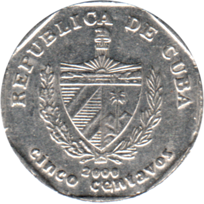 5 centavos, 2000 Obverse
