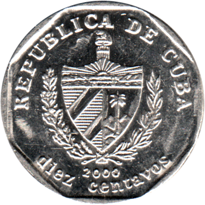 10 centavos, 2000 Obverse