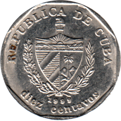 10 centavos, 1999 Obverse