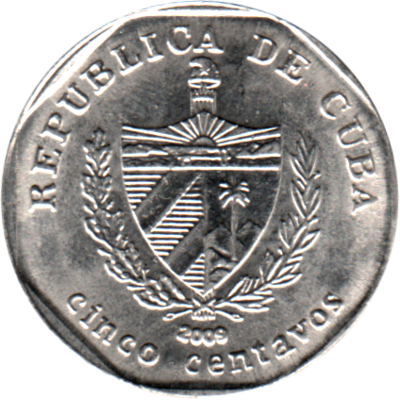5 centavos, 2009 Obverse