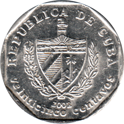 25 centavos, 2002 Obverse