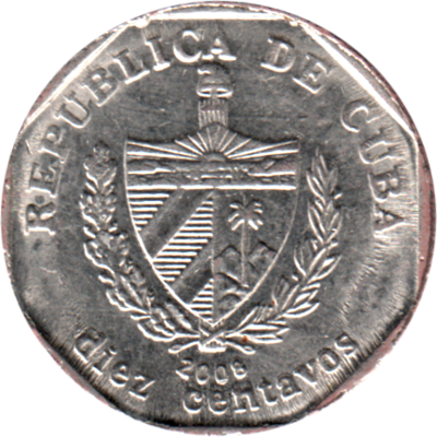 10 centavos, 2008 Obverse