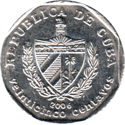 25 centavos, 2006 Obverse