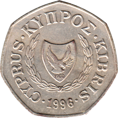 50 cents, 1996 Obverse