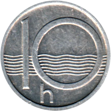 Preview 10 haleru, 1993 reverse