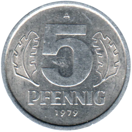 5 Pfennigs, 1979 Reverse