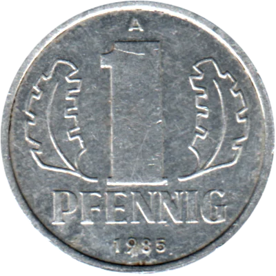 1 Pfennig, 1985 Reverse