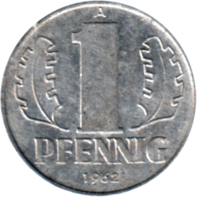 1 Pfennig, 1962 Reverse