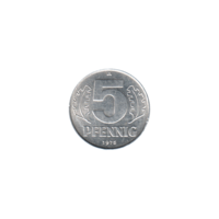 Preview 5 Pfennigs, 1975 reverse