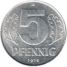 Preview 5 Pfennigs, 1975 reverse