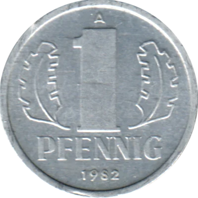 1 Pfennig, 1982 Reverse