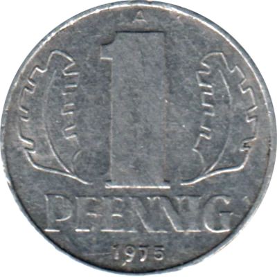 1 Pfennig, 1975 Reverse