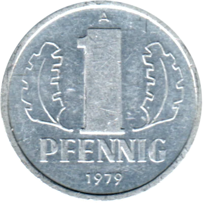 1 Pfennig, 1979 Reverse