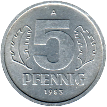 5 Pfennigs, 1983 Reverse
