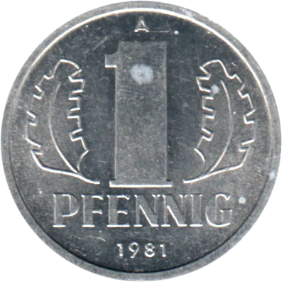 1 Pfennig, 1981 Reverse
