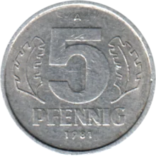 Preview 5 Pfennigs, 1981 reverse