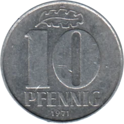 Preview 10 Pfennigs, 1971 reverse