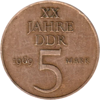Preview 5 Marks, 1969 reverse