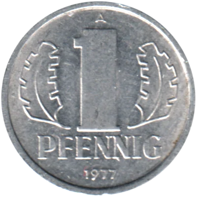 1 Pfennig, 1977 Reverse