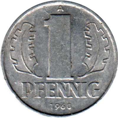 1 Pfennig, 1960 Reverse