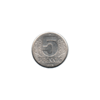 Preview 5 Pfennigs, 1972 reverse